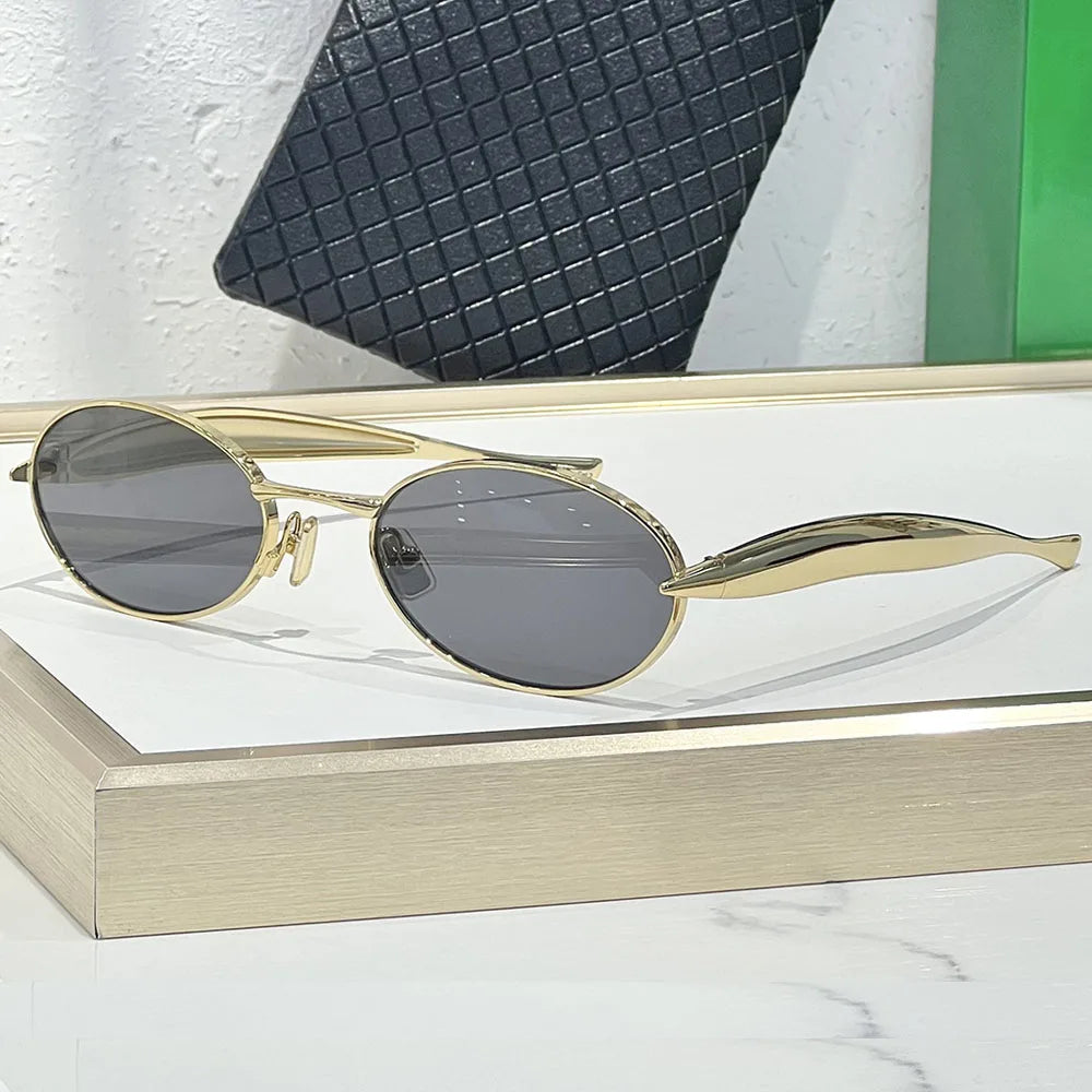 Vintage Small Oval Punk Hip Hop Sunglasses for Women Men New Fashion Brand Gradient Y2K Sun Glasses Ladies Driving Shades Uv400