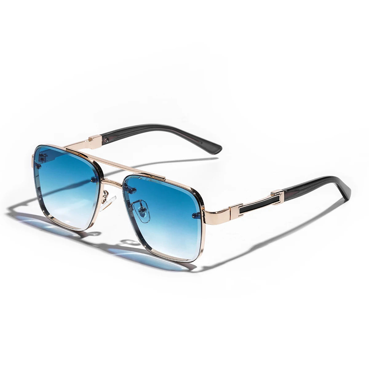 Square Mens Designer Sunglasses Metal Frame Gradient Luxury Shades UV400 Rectangle Pilot Sun Glasses for Men