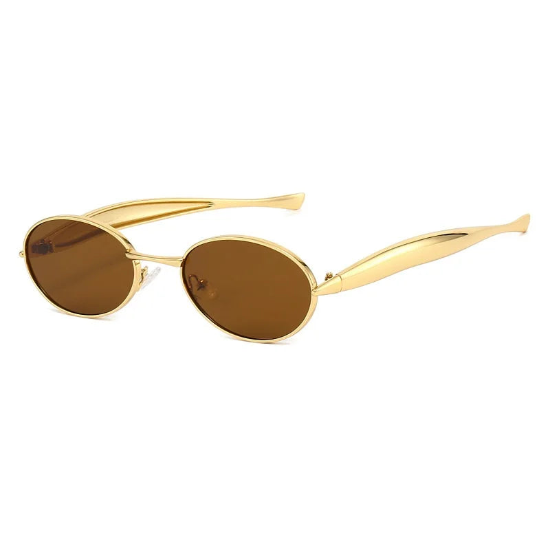 Vintage Small Oval Punk Hip Hop Sunglasses for Women Men New Fashion Brand Gradient Y2K Sun Glasses Ladies Driving Shades Uv400
