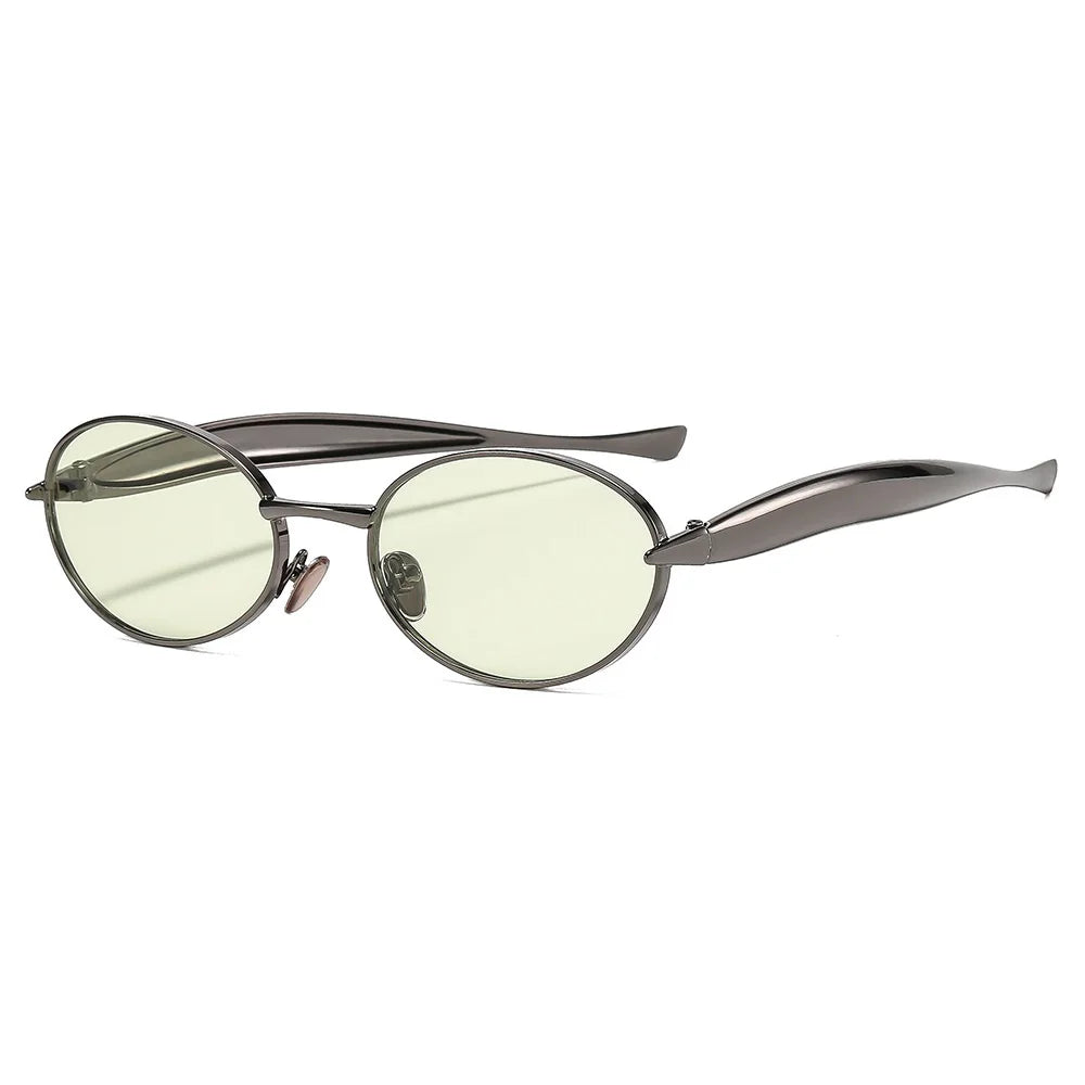 Vintage Small Oval Punk Hip Hop Sunglasses for Women Men New Fashion Brand Gradient Y2K Sun Glasses Ladies Driving Shades Uv400