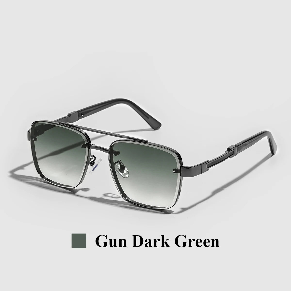 Square Mens Designer Sunglasses Metal Frame Gradient Luxury Shades UV400 Rectangle Pilot Sun Glasses for Men