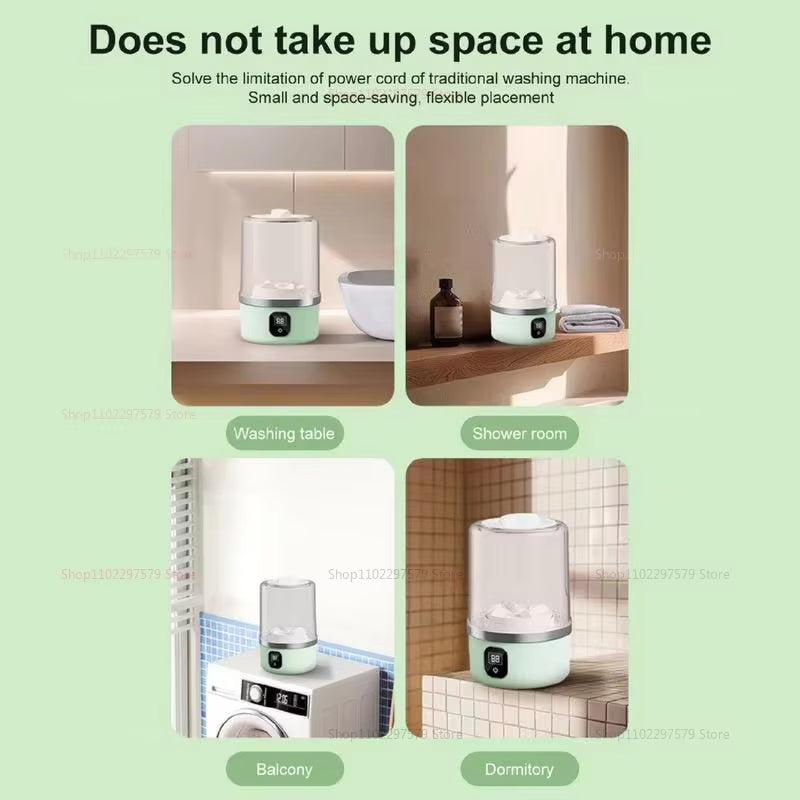 Portable Mini Washing Machine Compact Laundry Washer for Dorms Travel Camping Hotel Apartment Easy Clothes Cleaning with Handle