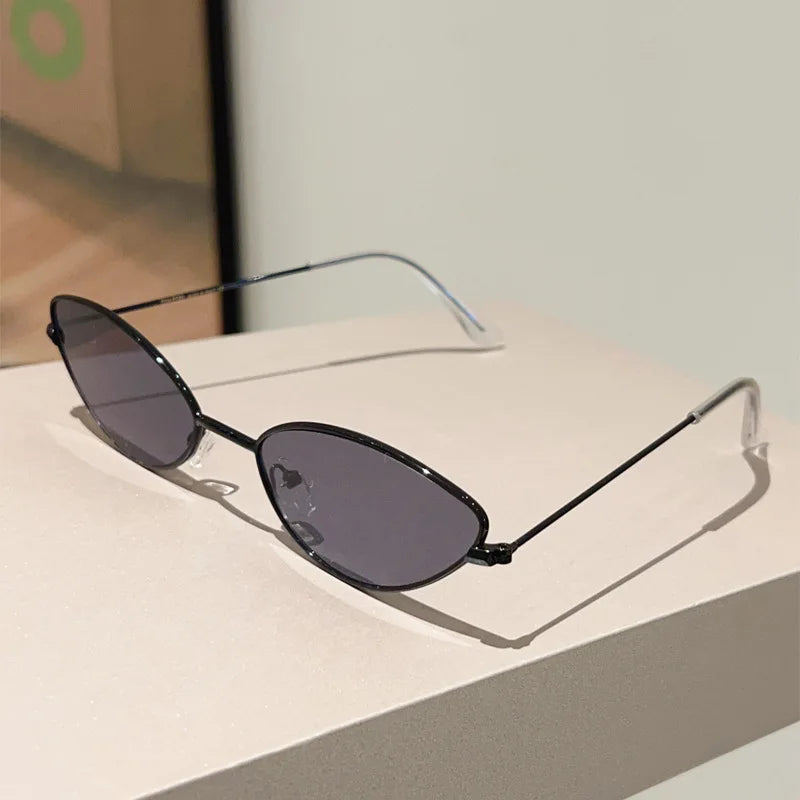 Vintage Metal Cat Eye Sunglasses Women Small Frame Luxury Brand Sun Glasses for Female Polychrome Shades UV400 Eyewear