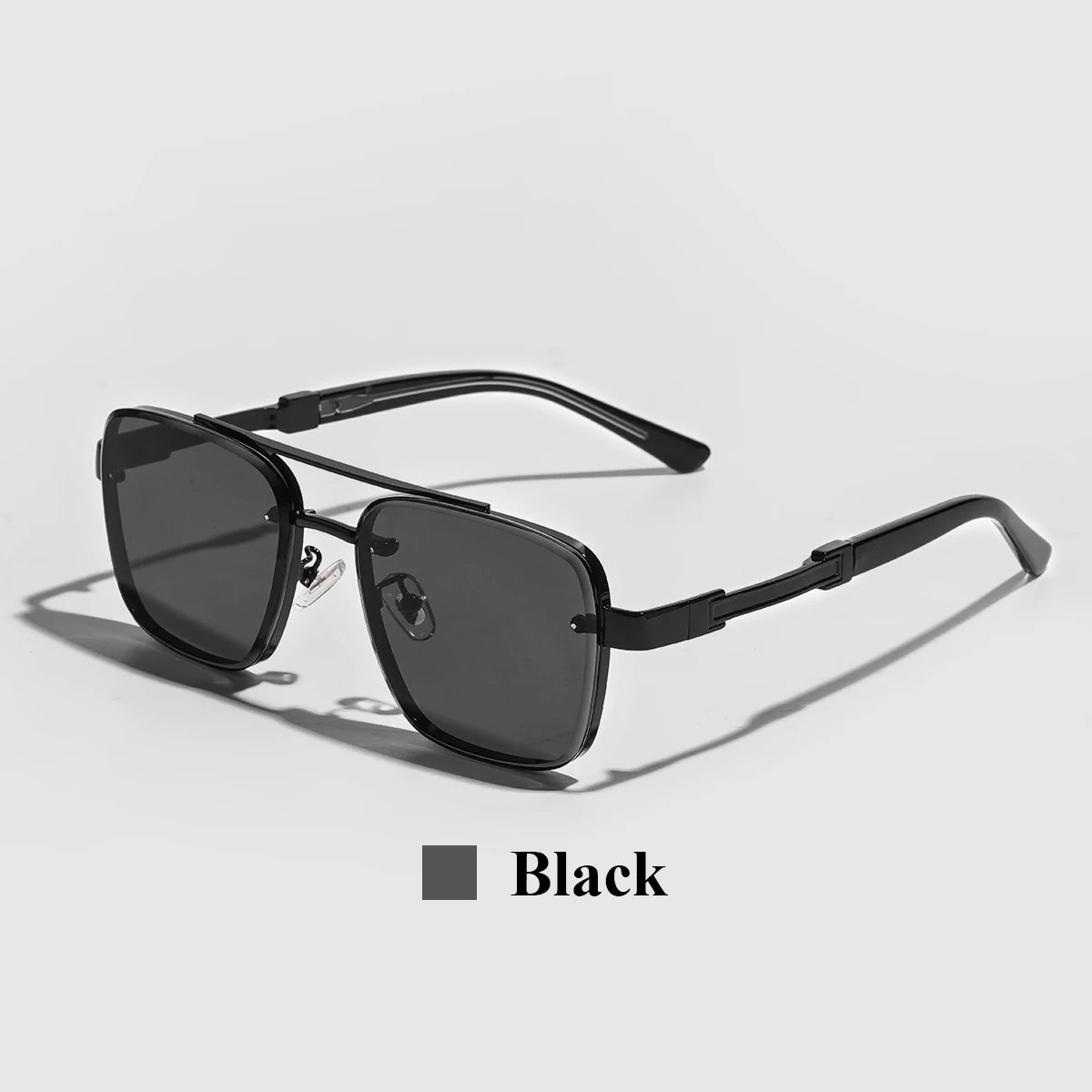 Square Mens Designer Sunglasses Metal Frame Gradient Luxury Shades UV400 Rectangle Pilot Sun Glasses for Men