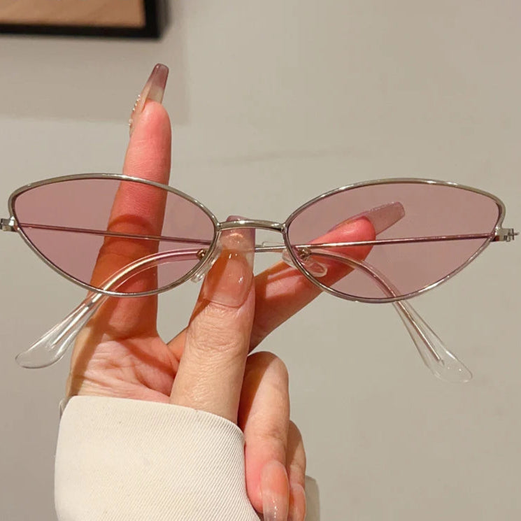Vintage Metal Cat Eye Sunglasses Women Small Frame Luxury Brand Sun Glasses for Female Polychrome Shades UV400 Eyewear