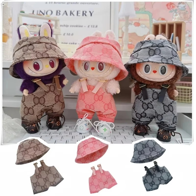 17Cmlabubu Doll Clothes Sit Party Overalls Mini Hat V1 V2 Doll Clothing Accessories DIY Children'S Toys Birthday Gift