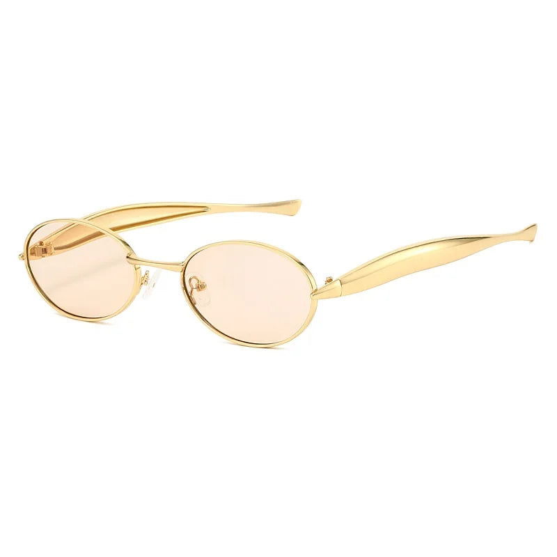 Vintage Small Oval Punk Hip Hop Sunglasses for Women Men New Fashion Brand Gradient Y2K Sun Glasses Ladies Driving Shades Uv400