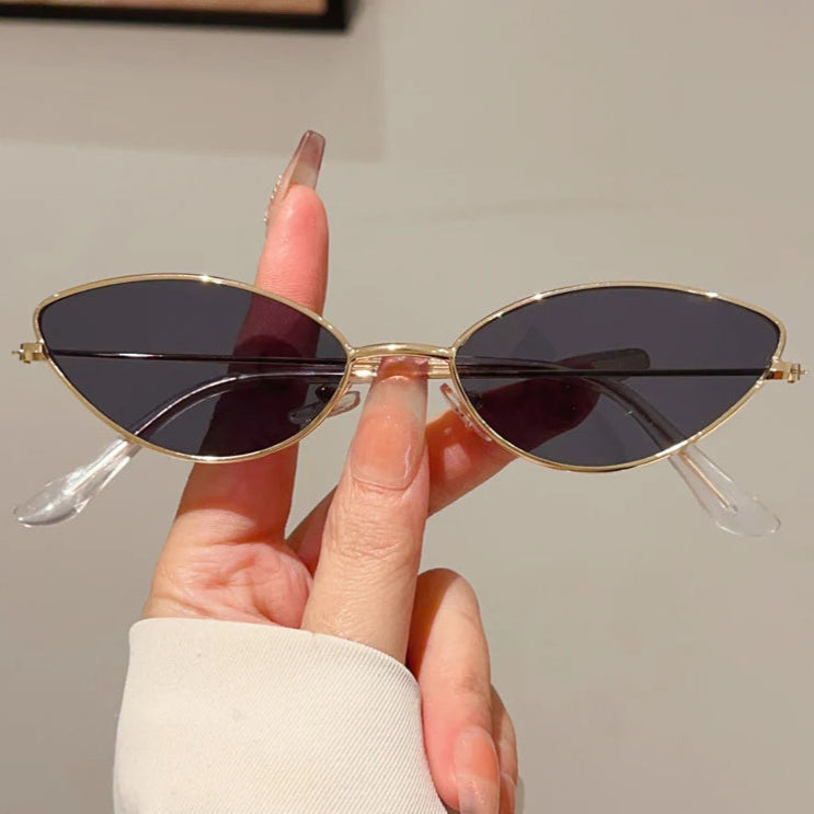 Vintage Metal Cat Eye Sunglasses Women Small Frame Luxury Brand Sun Glasses for Female Polychrome Shades UV400 Eyewear