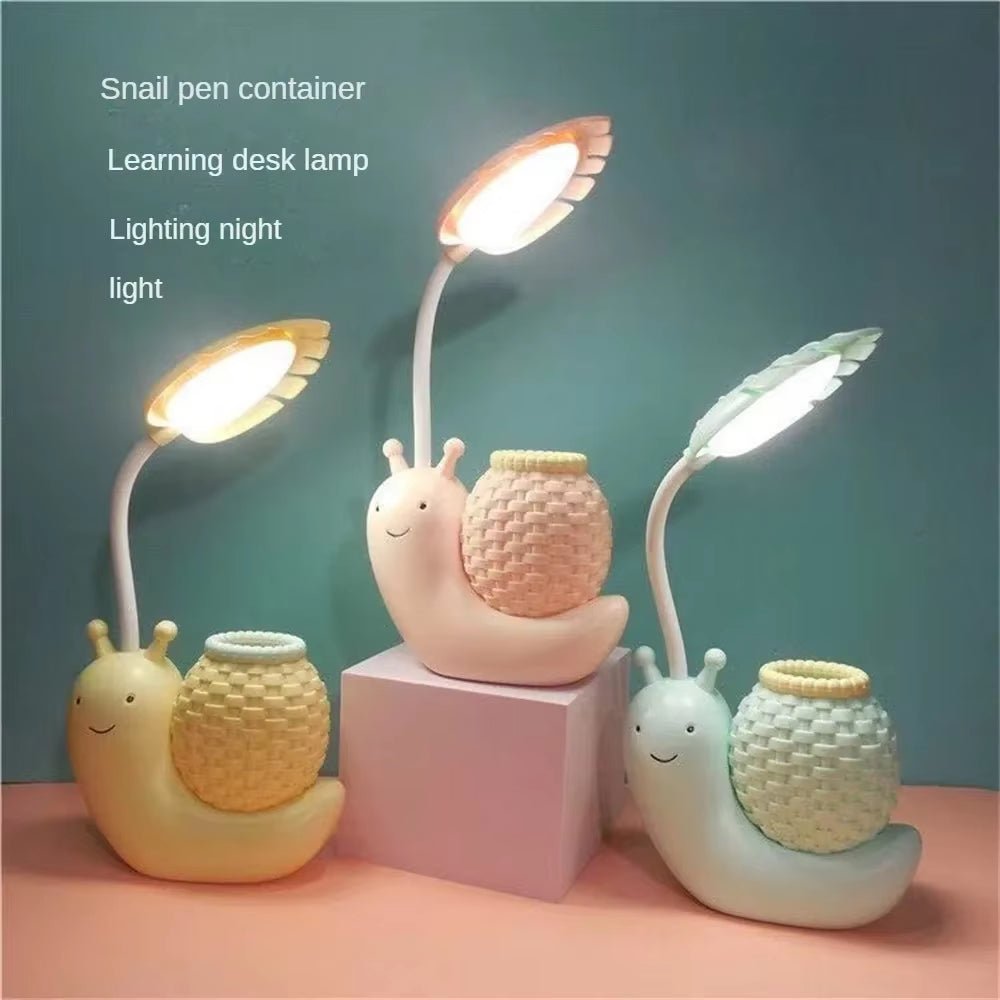 Cartoon LED Snail Desk Lamp Children Bedroom Night Light Reading Study Birthday Christmas Gift Home Decorations Eye Protection - The Cute Corner