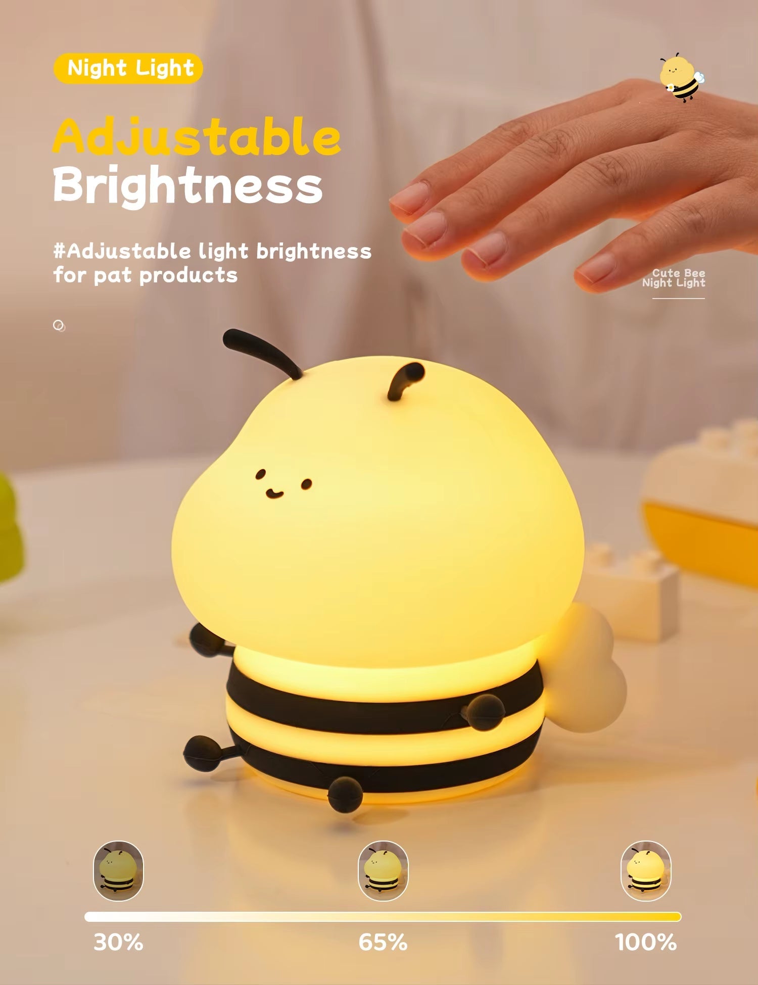 Cute Bee Silicone Night Light - The Cute Corner