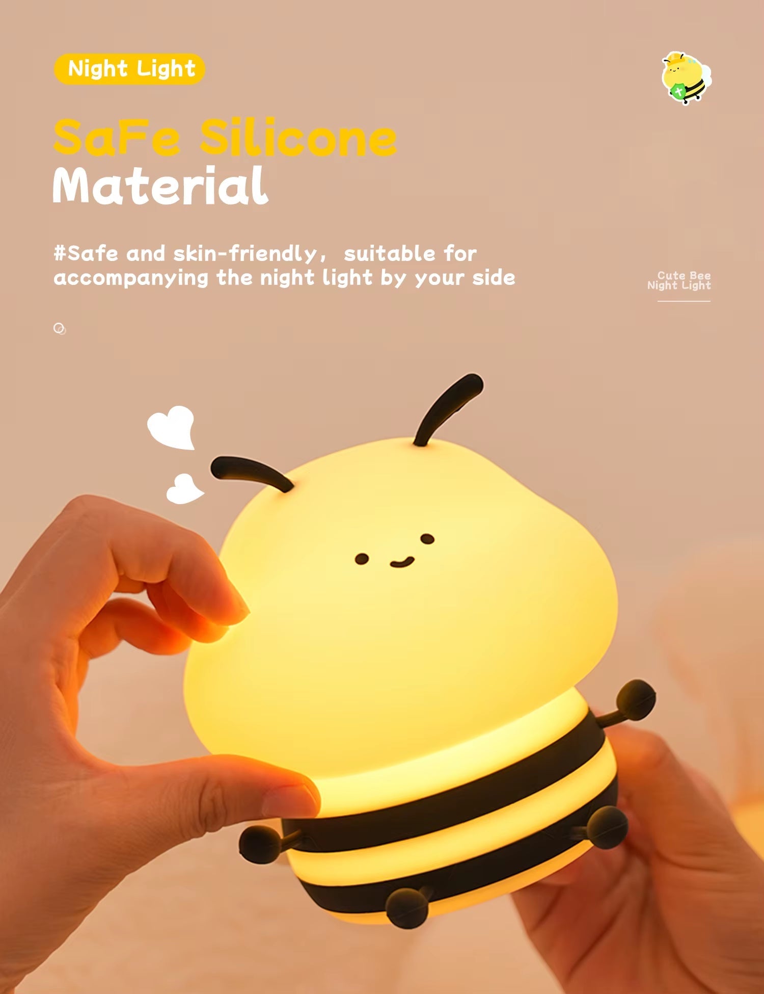 Cute Bee Silicone Night Light - The Cute Corner