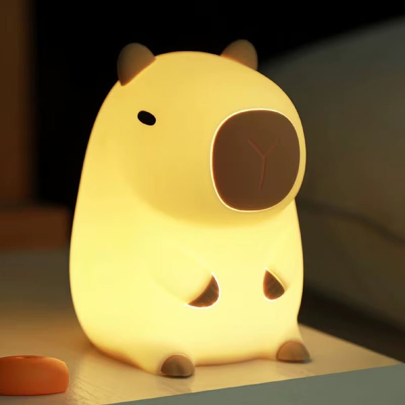 Cute Capybara Night Light, LED Squishy Novelty Animal Lamp, 2 Levels of Brightness Night Light for Kids, Fun Cartoon Kids Gift - The Cute Corner