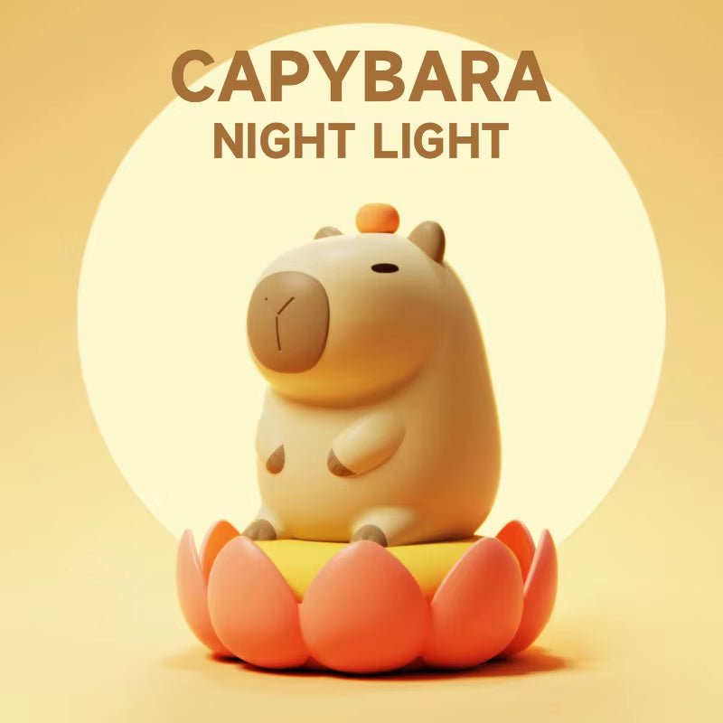 Cute Capybara Night Light, LED Squishy Novelty Animal Lamp, 2 Levels of Brightness Night Light for Kids, Fun Cartoon Kids Gift - The Cute Corner