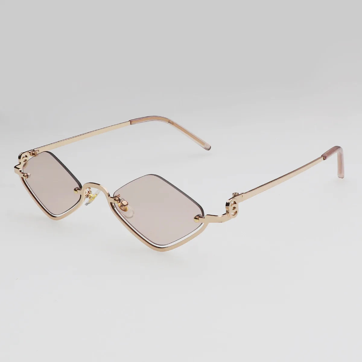 Fashion Small Polygonal Sunglasses Women Luxury Brand Metal Half Frame Sun Glasses Ladies Hipster Sexy Cat Eye Shades Vintage