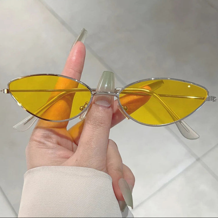 Vintage Metal Cat Eye Sunglasses Women Small Frame Luxury Brand Sun Glasses for Female Polychrome Shades UV400 Eyewear