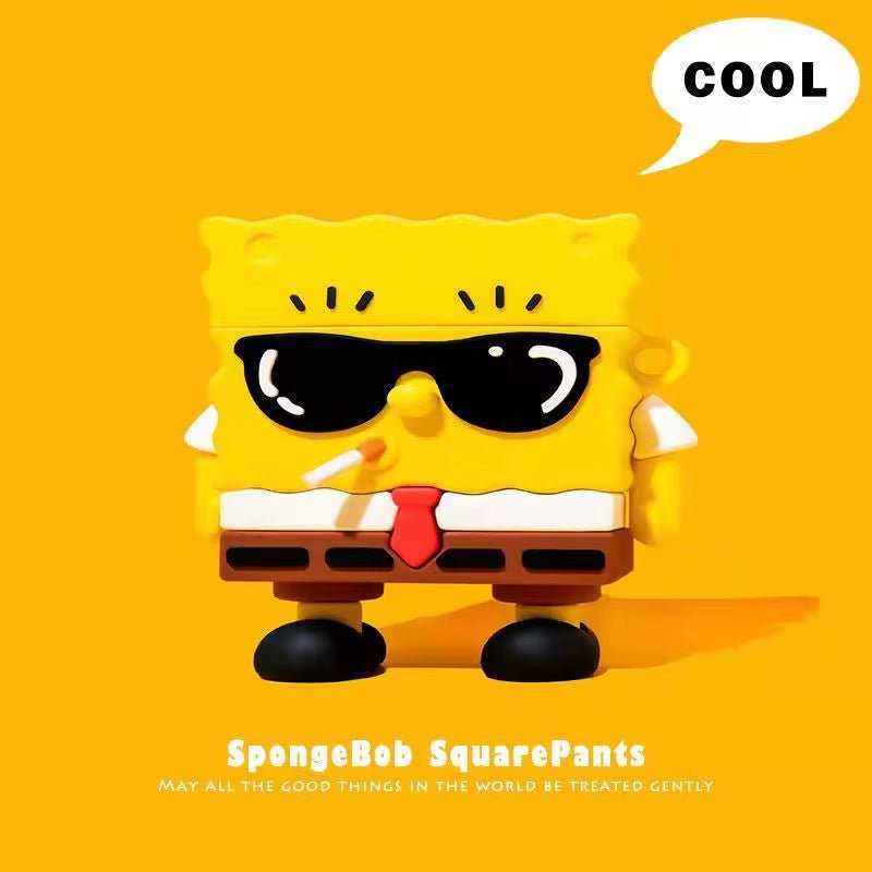 For Airpods 1 2 3 Pro Case Cute Cartoon Sponge Patrick Silicone Earphone Case Accessories Cover - The Cute Corner