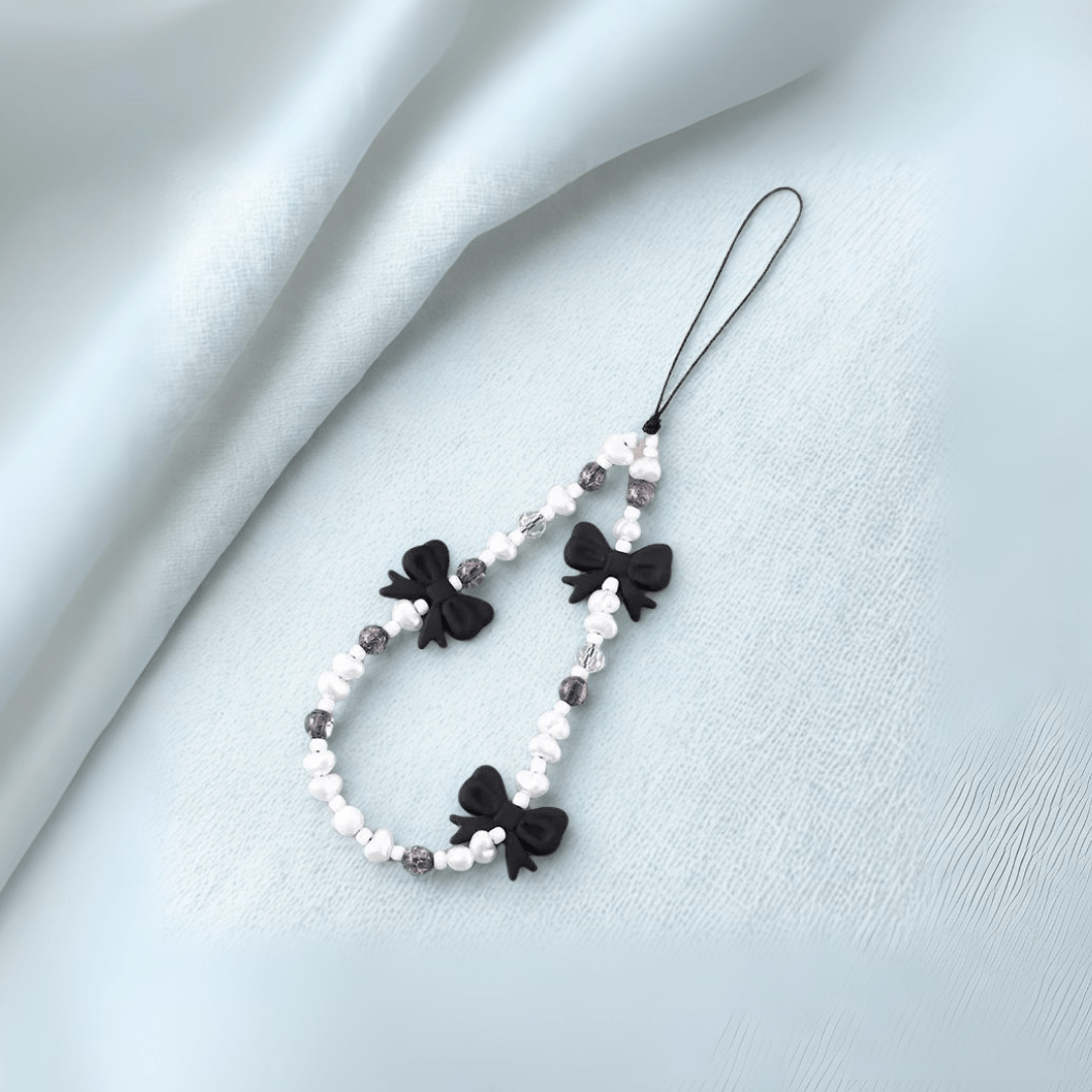Fresh Bow Plush Beaded Phone Strap - The Cute Corner