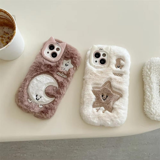 Soft Plush Cute Star Moon Case - The Cute Corner