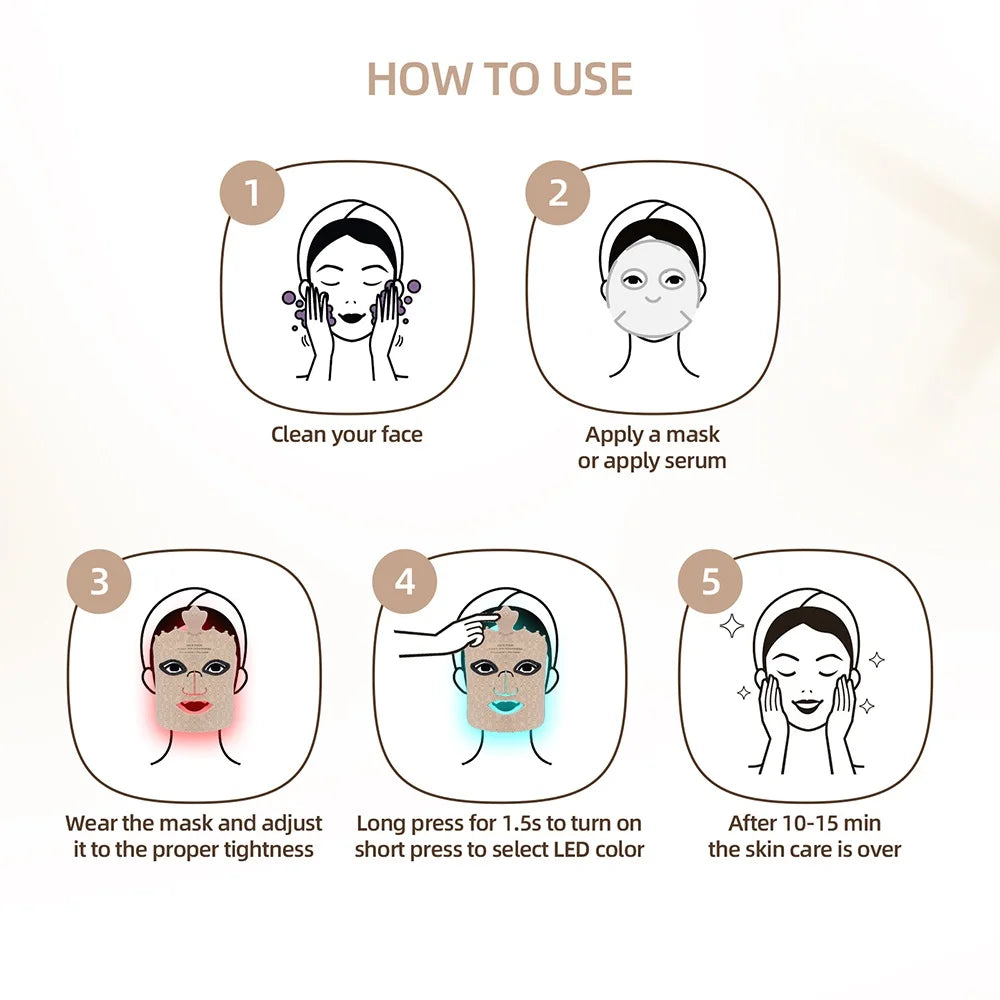 LED Face Mask - Red Light Therapy 7-Color